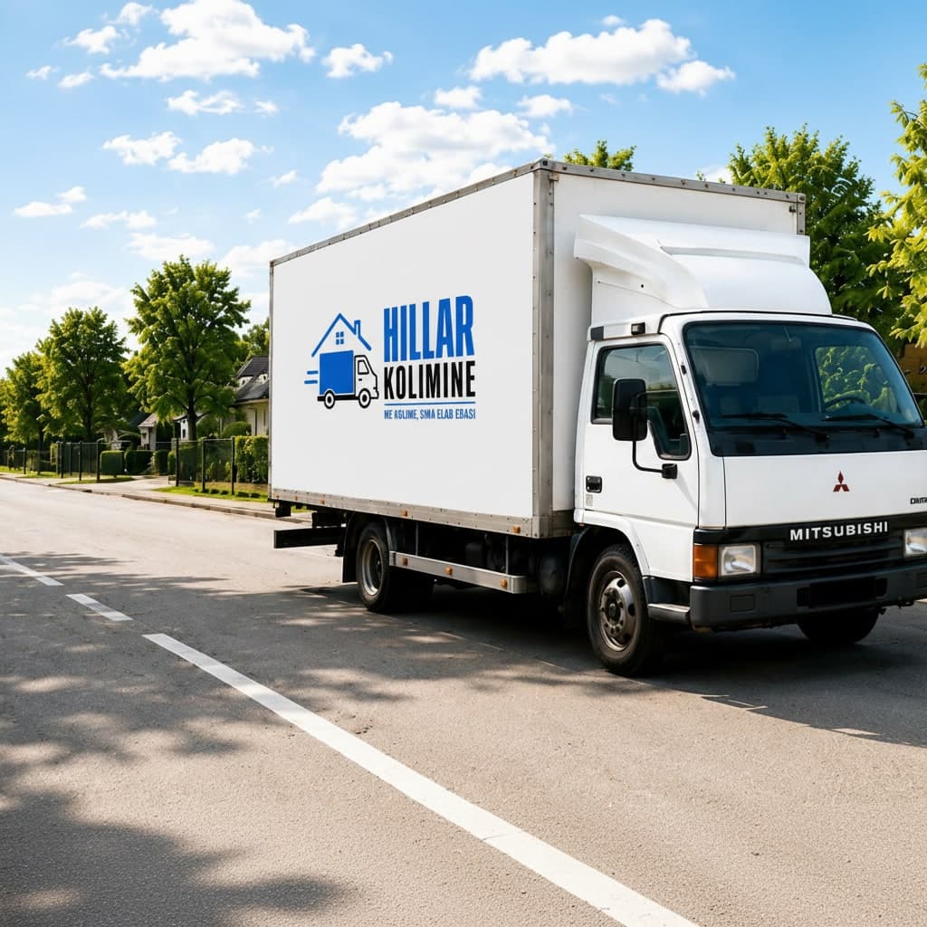 Hillar Kolimise logoga kolimisauto Tallinnas ja Harjumaal